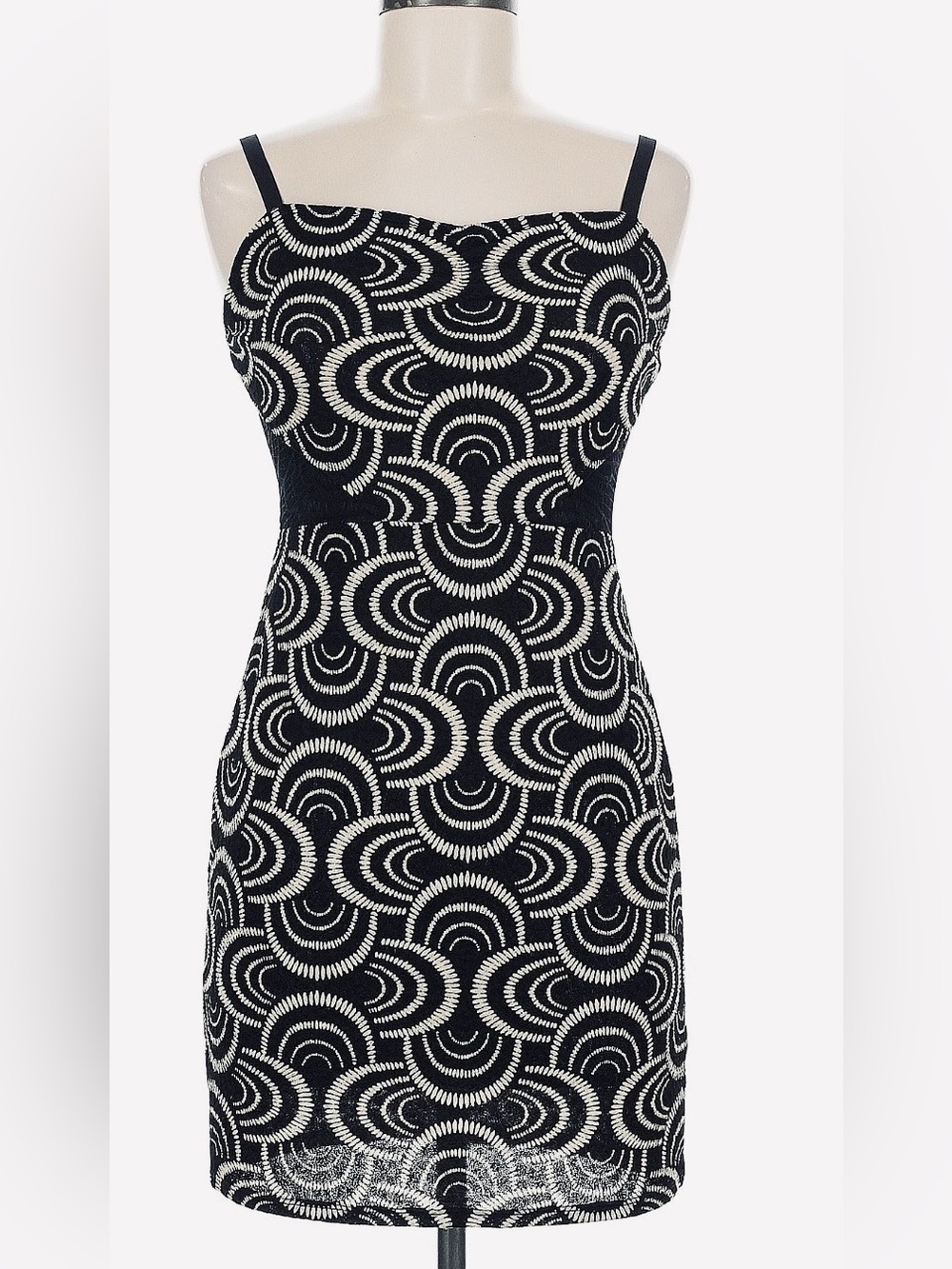 Free People Black and White Patterned Dress